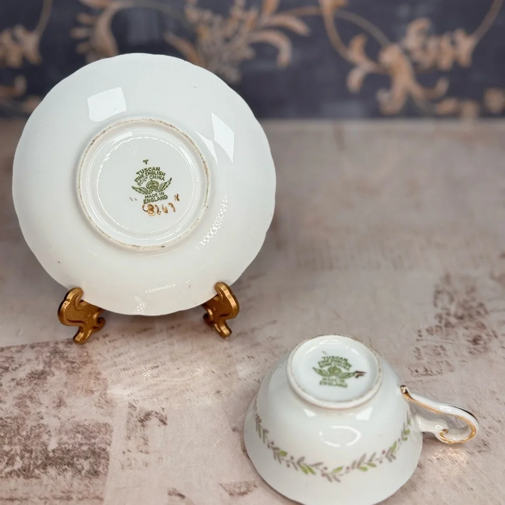 Vintage Taylor & Kent Bone China Teacup Saucer England